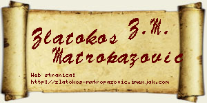 Zlatokos Matropazović vizit kartica